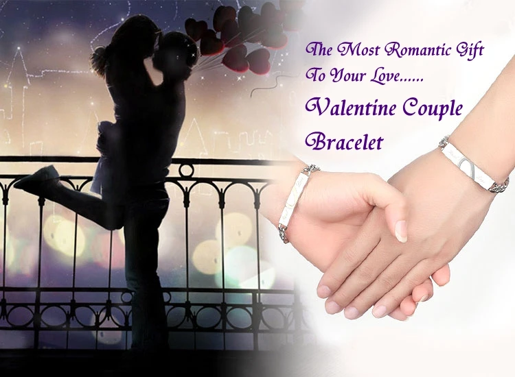 christmas gift engraved couple bracelet set, lovers jewelry