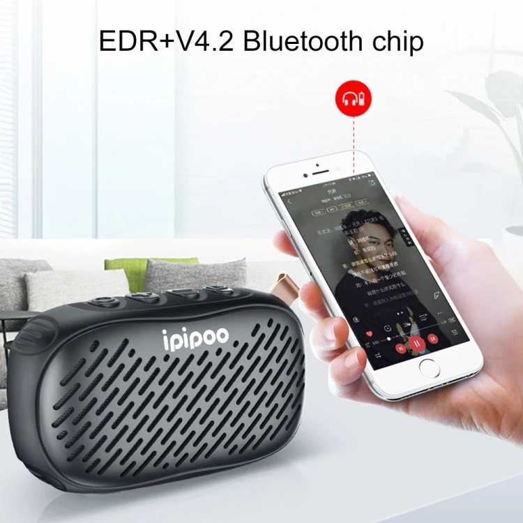 ipipoo YP-6 Outdoor Waterproof IPX45 Hand-held Wireless Bluetooth Speaker, Support Hands-free & FM & TF Card & AUX - ANKUX.COM