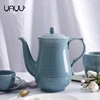 New products drinkware blue glossy glaze home goods teapots / porcelain tea pot