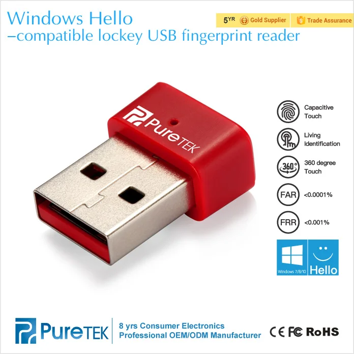 Factory direct USB fingerprint readers for windows hello sign-in and for Windows 10 8 7 for login your Surface pro, laptop, PC
Factory direct USB fingerprint readers for windows hello sign-in and for Windows 10 8 7 for login your Surface pro, laptop, PC