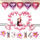 mermaid birthday party decorations supplies set banner ballons and cake topper mermaid party set