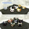 Italy best selling fashionable jewelry korean style cute cat earrings women stud 100 pairs wholesale cheap price animal earring