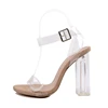 2019 PVC Jelly Sandals Crystal Open Toed High Heels Women Transparent Heel Sandals Slippers Discount 11CM shoes