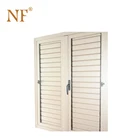 Wood look pvc aluminium double swinging window louver panel