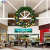Led globe Rattan Wreath Ring Light Party/ Shopping Mall Decoration