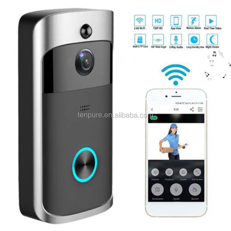 Two Way Audio Video Doorbell Wireless Doorbell Camera IP5 Waterproof HD WiFi Security Camera Real-Time Video camera
