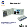 LCD video menu in print technology 2.4inch video named card for business