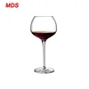 Lead free crystal super pewter stem red lined wine glass