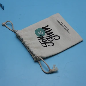 promotional gift drawstring printed cotton calico bag
