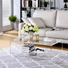 2 tiers Clear Acrylic coffee table lucite sofa table