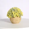 Artificial round flocking small bonsai tabletop decoration plant ornaments artificial fleshy bonsai