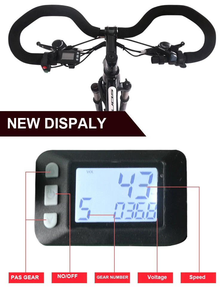 Cheap Electric bicycle double lithium battery rang 100km electric ebike lithium mountain bike 26 inch multi-functional type smart lcd 2