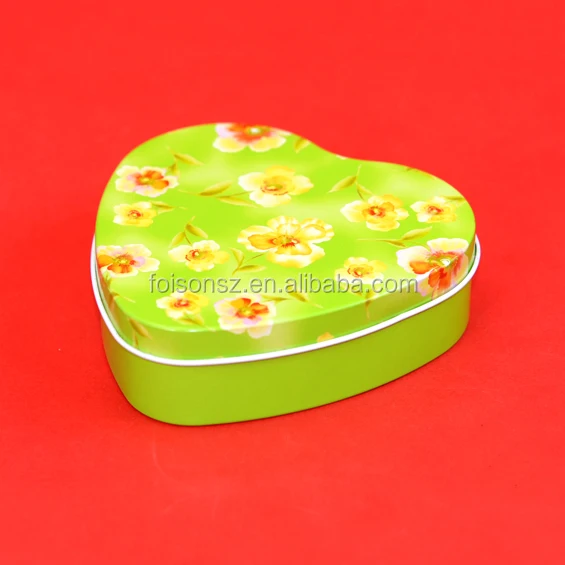 romantic heart shaped gift tin box for chocolate packing