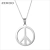 Fashion stainless steel jewelry peace sign pendant necklace