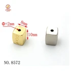Custom slider custom engraved logo flat square metal beads