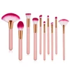 Portable Super Soft Premium Pink Wood Handle Mini Makeup Brush Set