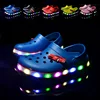 New Glowing Slippers Children LED Light Shoes Spring Summer Korean Hole Shoes Baby Girls Boys Funny Beach Casual Glisten Slipper