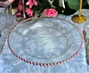 Champagne Glass Charger Beaded Rimmed Dinner Underplate Wedding Rose Gold Plate