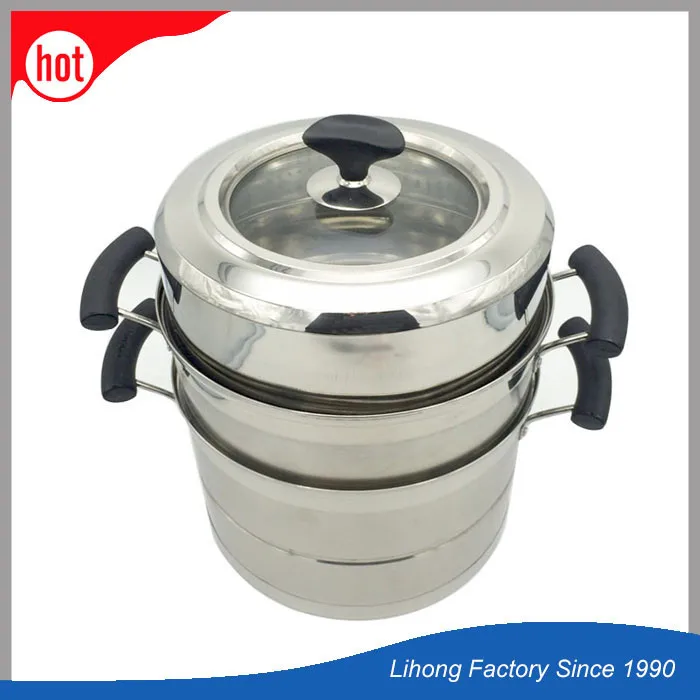 Stainless Steel Food Steamer Dim Sum Double Layer Steamer Buy Double