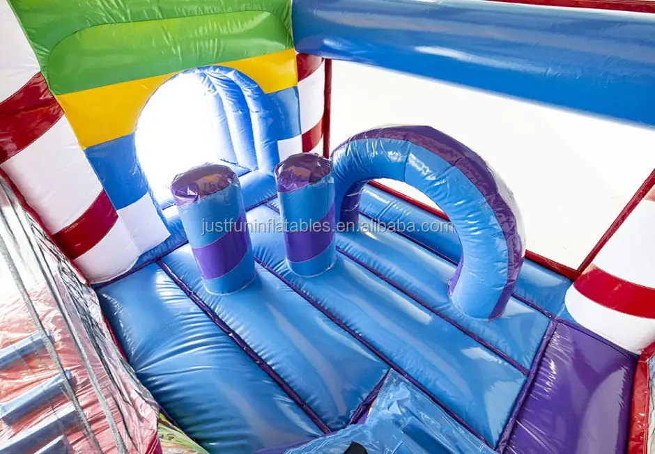 candyland china inflatable bouncy castle with rainbow slide