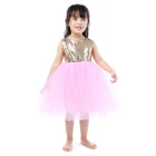 Girls sequin birthday dress baby gold sequin dress pink tulle baby dress