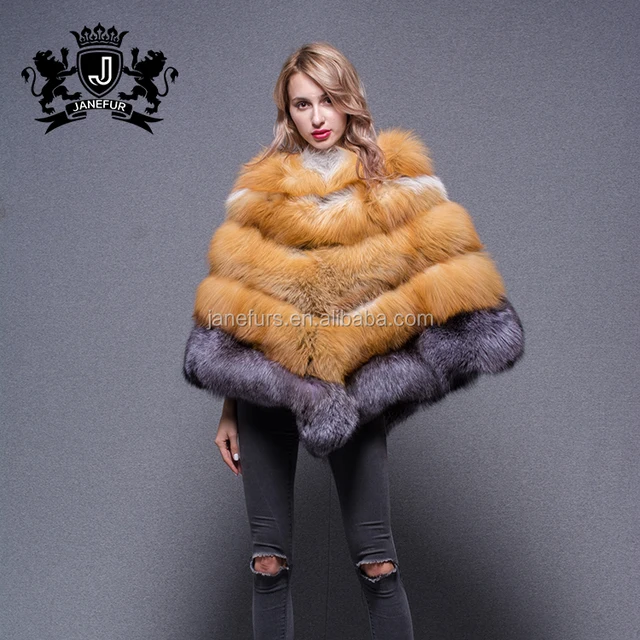 brown and grey plain color fur coat winter women real knitted