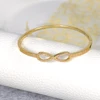 Wholesale fashion zircon jewelry latest design 14k gold bangles