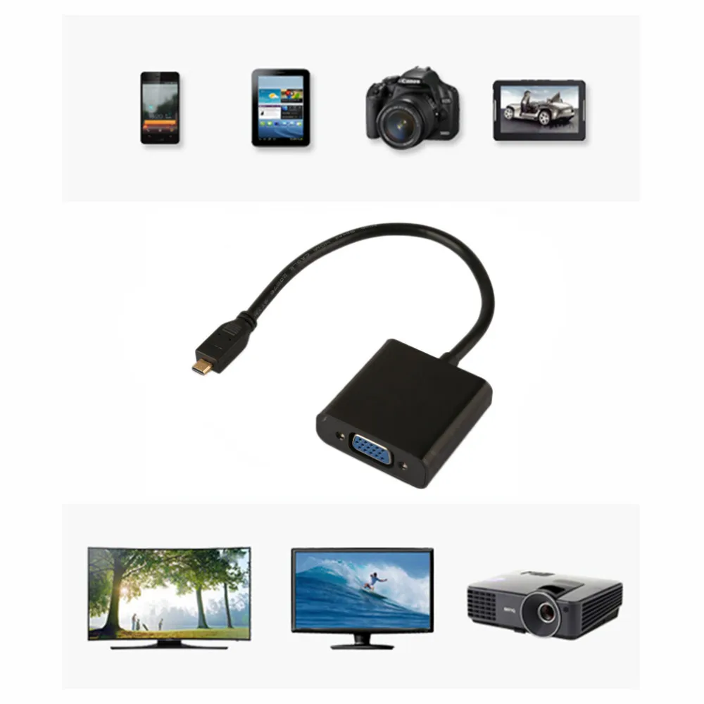 1080P Micro to VGA Female Video Cable Converter Adapter for PC Laptop Black Wholesale
1080P Micro to VGA Female Video Cable Converter Adapter for PC Laptop Black Wholesale