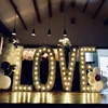 Customized colours coated love laser cutting light led bulb channel letter sign for Wedding decoration