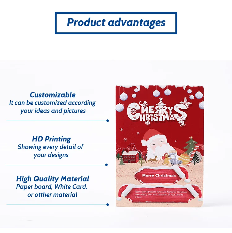 product name  custom size elegant christmas gift greeting cards