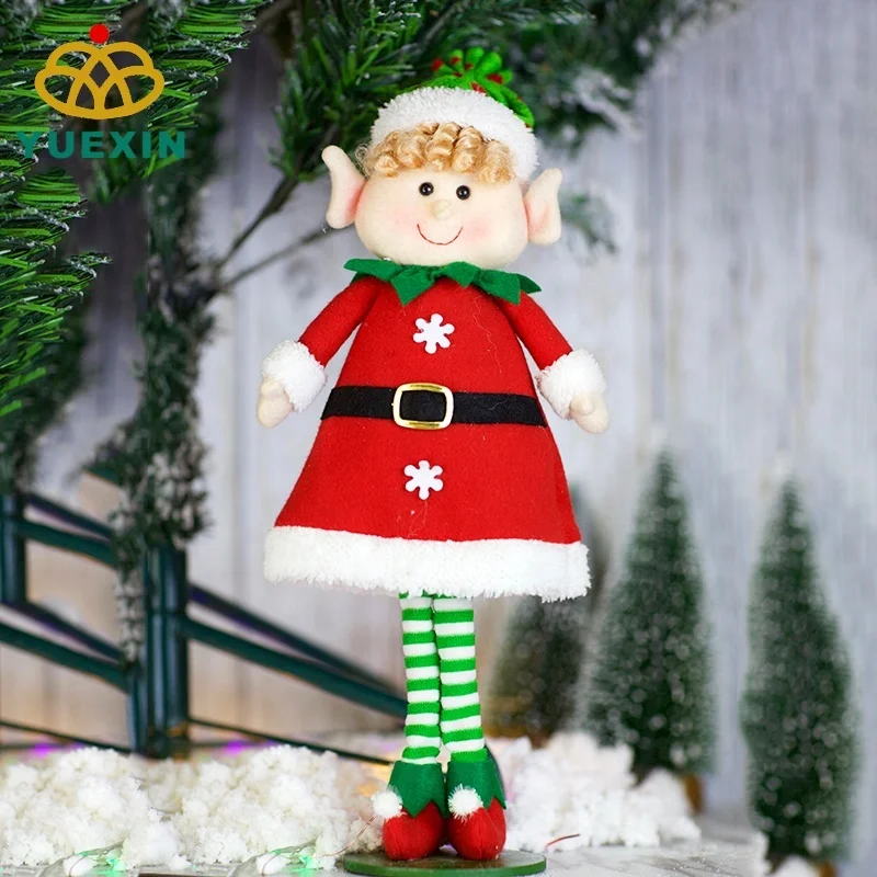 En gros 16 "debout en peluche elfe sur le plateau jouet de noël décoration