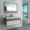 luxury design Italian porcelain bathroom vanity with stainless steel cabinets