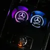 LED Cup Holder Lights Car Logo Coaster with 7 Colors Changing USB Charging Mat