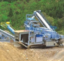 Low price granite impact mobile crushing plant