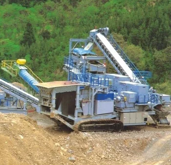 Low price granite impact mobile crushing plant