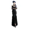 Q-190 Gothic Black Lace Latest Cocktail Designs Woman Evening Dress