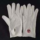 100% Cotton ceremonial gloves embroidery logo gloves police wearing gloves