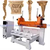 Multi Head 3D Rotary 4 Axis CNC Wood Carving Copy Machine, 3D Wood Furniture Making Machine / 3D Wood Carving Machine 5 Axes