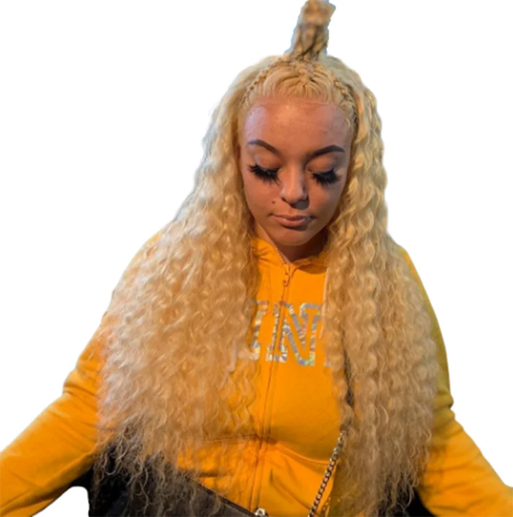 Cuticle aligned virgin human hair bleach knots transparent lace 613 blonde deep wave full lace wig
Cuticle aligned virgin human hair bleach knots transparent lace 613 blonde deep wave full lace wig