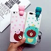 cute soft lovely bear animal carton girl cell phone case silicone case for iphone 6 7 8 X, for Samsung galaxy S2 S4 note7
