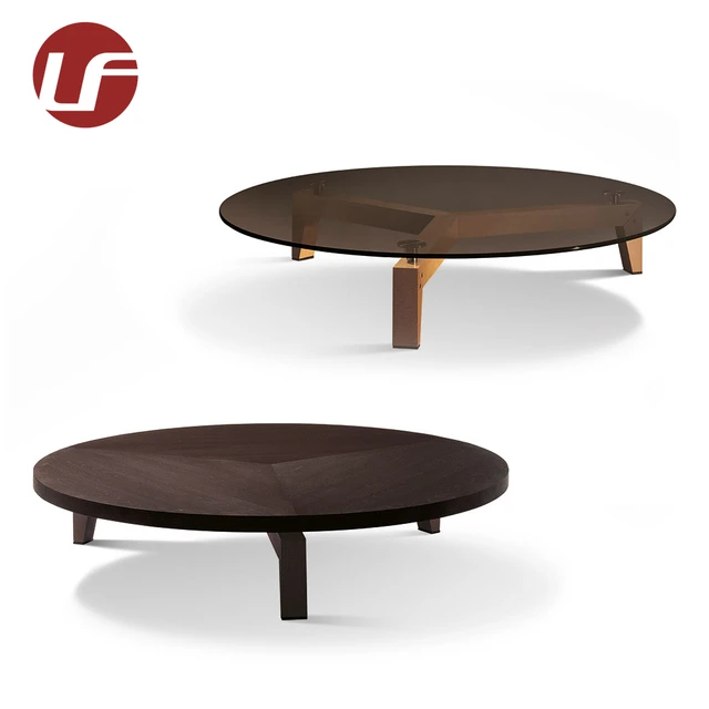 High gloss round tempered modern design glass tea table design,glass coffee table with wood legs