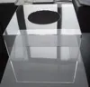 hot salelockable clear acrylic perspex plexiglass plastic lucite collect bin loving heart charity donation box
