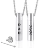 MOM and DAD Cinerary Casket Silver Chain Necklace Stainless Steel Perfume Bottle Necklace