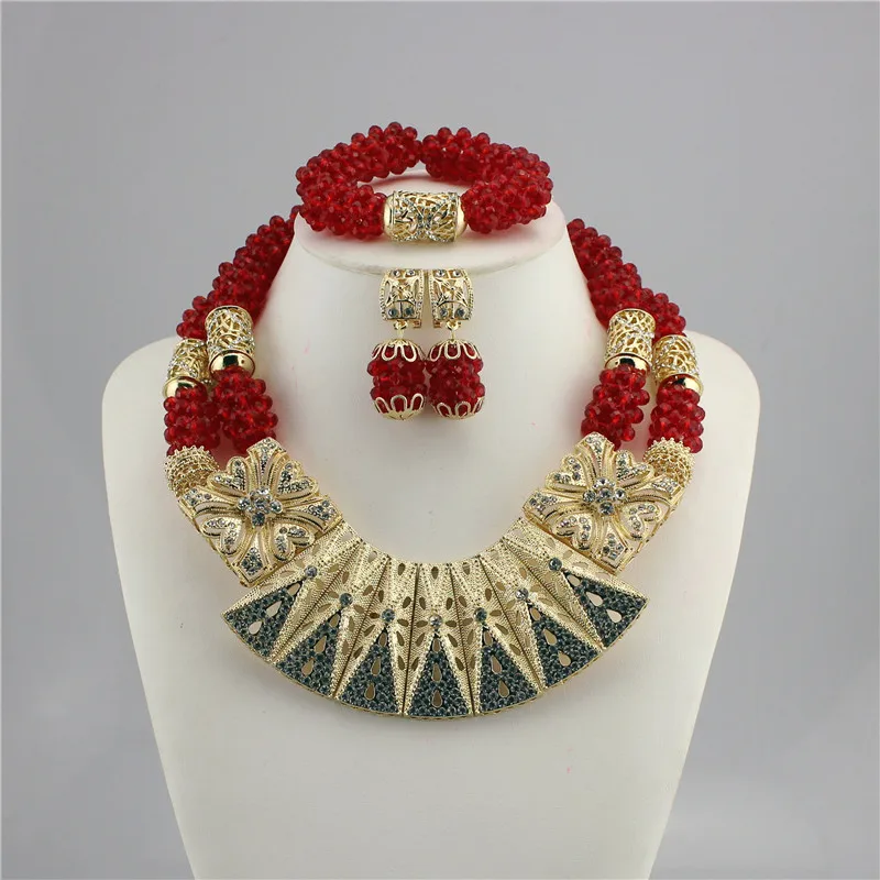 Latest design African beads jewelry sets for women RED crystal jewelry set gray party crystal necklace earrings bracelet set, Picture
Latest design African beads jewelry sets for women RED crystal jewelry set gray party crystal necklace earrings bracelet set, Picture