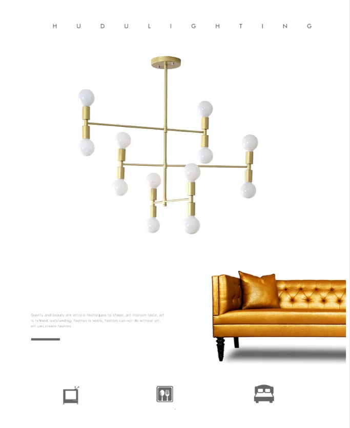 modern fashion young people's living room bedroom  restaurant Up and down chandeliers lights