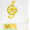 Laser engraving designable yellow acrylic wall clock wholesale