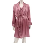 new design fashion peacock robe sleeves silk pajamas bathrobe women summer silk single nightgown wholesale plus size