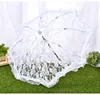 Mini Stainless Steel Wedding Lace Umbrella Bridal Decoration White Lace Wedding Umbrella