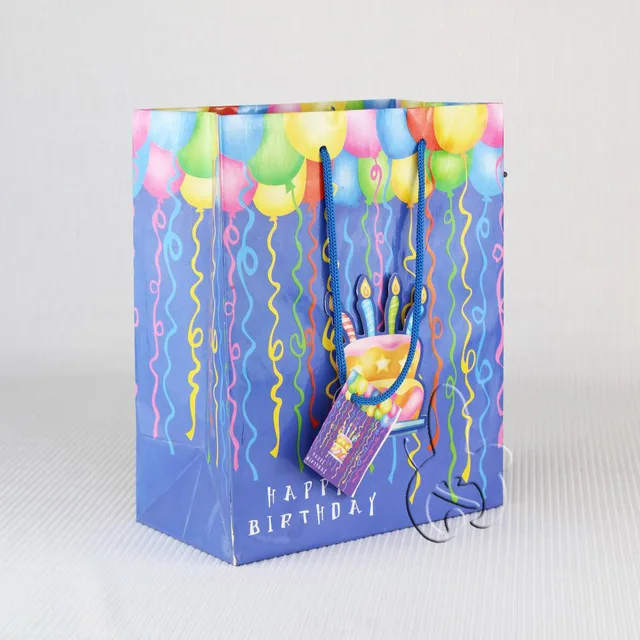 color balloon design art paper gift bag with decorative handles
