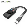 USB Audio Adapter External Stereo Sound Card With 3.5mm Headphone And Microphone Jack For Mac/ Linux/PC/Laptops